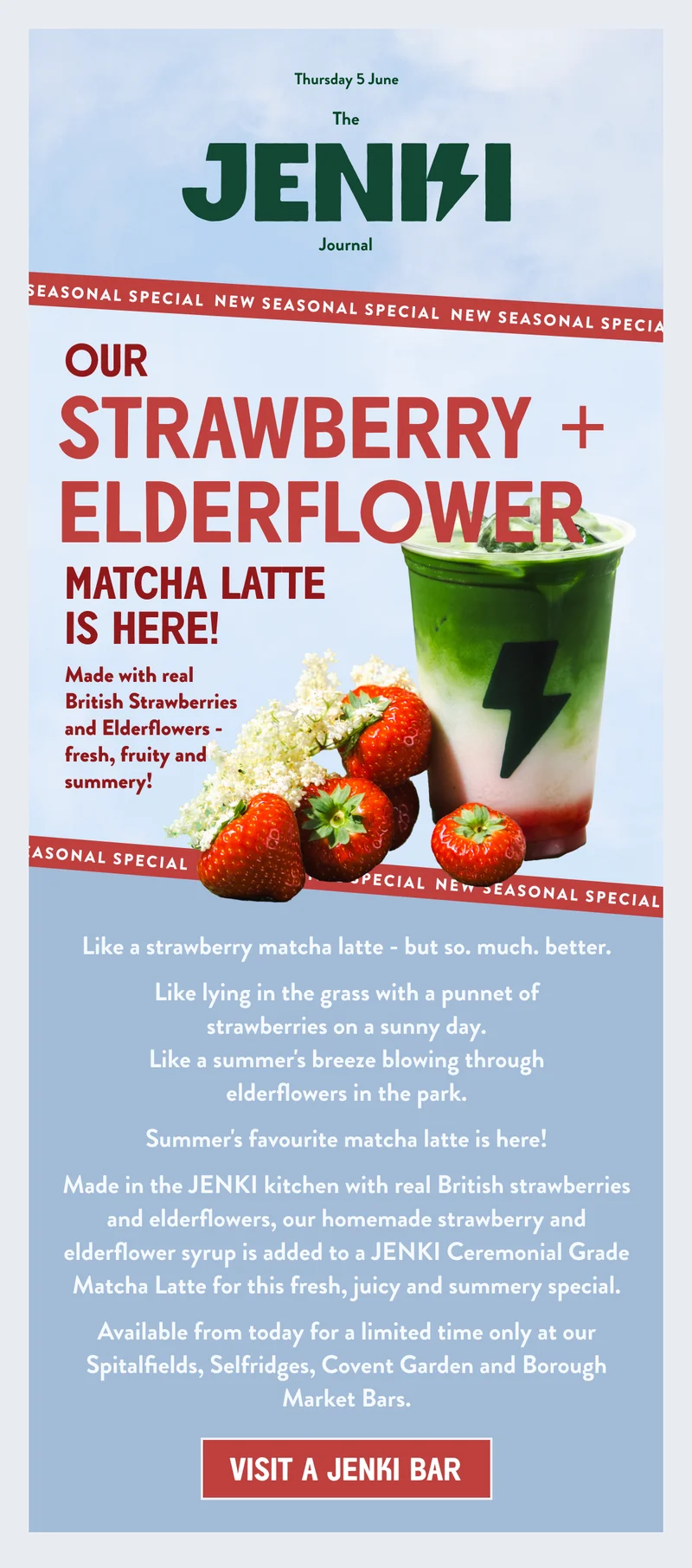 Strawberry Elderflower Matcha Latte