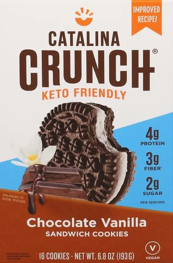 Image of Catalina Crunch Keto-Friendly Chocolate Vanilla Sandwich Cookies (16CT)