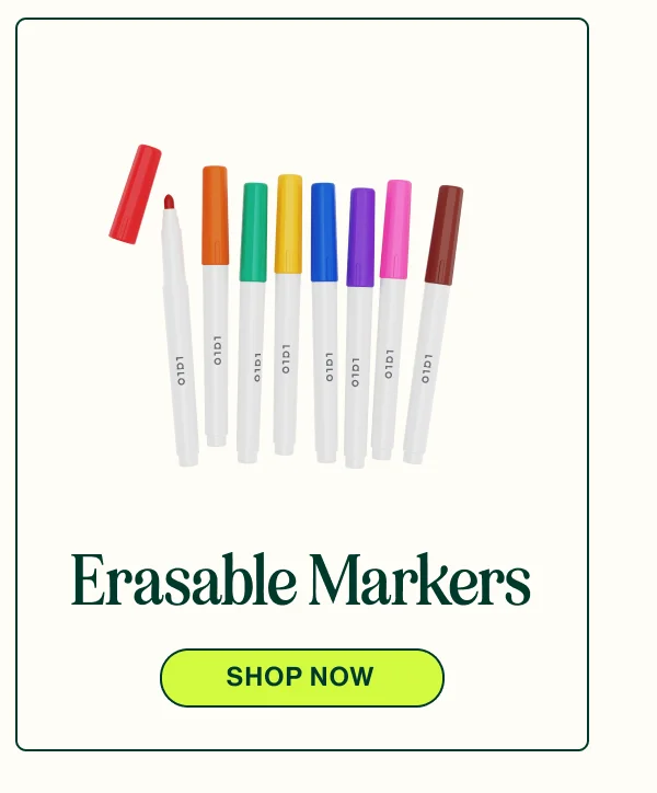 Erasable Markers. Shop Now
