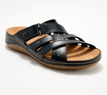 Clarks Signature Leather Slide Sandals -Cecily Slide
