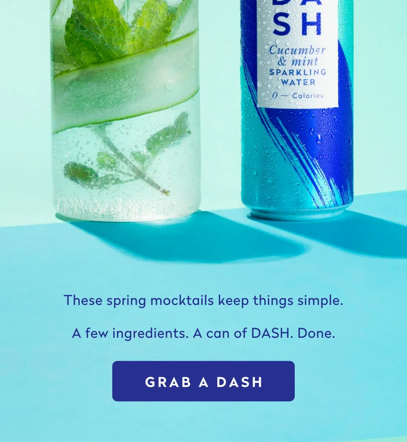 These spring mocktails keep things simple. A few ingredients. A can of DASH. Done.