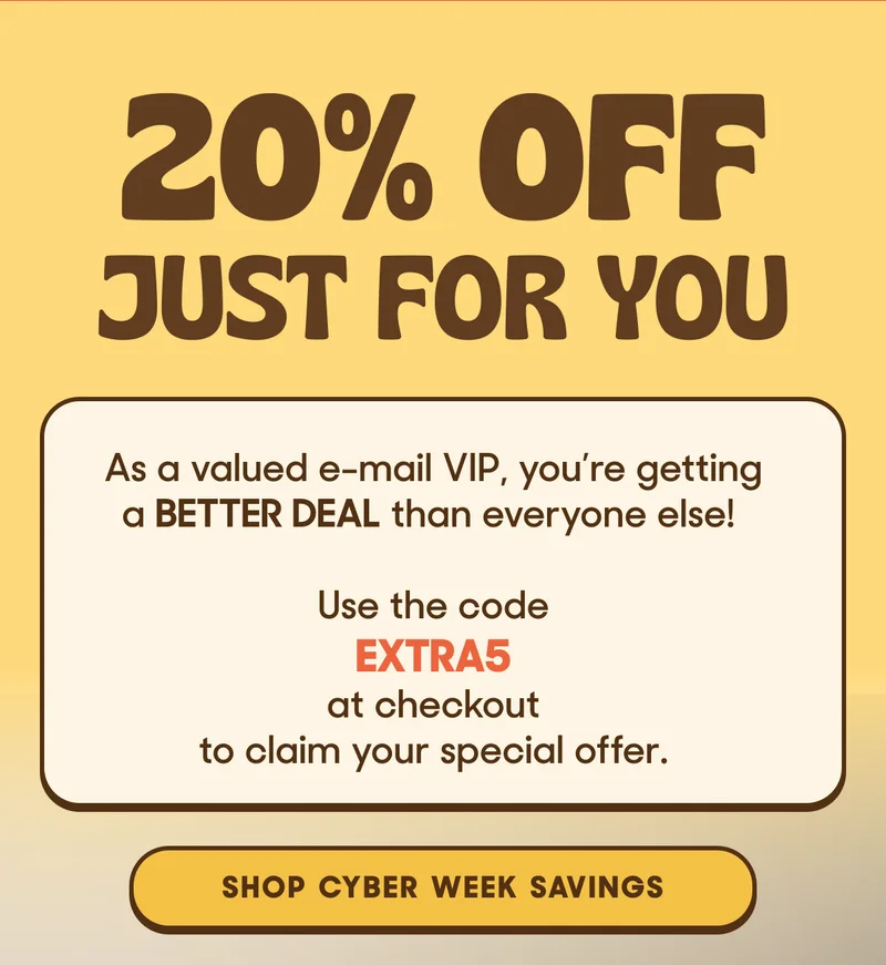 20% OFF JUST FOR YOU