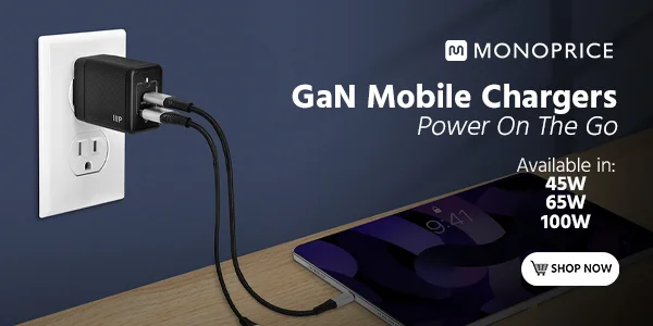 GaN Mobile Chargers Power On The Go Available in: 45W 65W 100W Shop Now