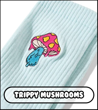 Trippy mushrooms socks
