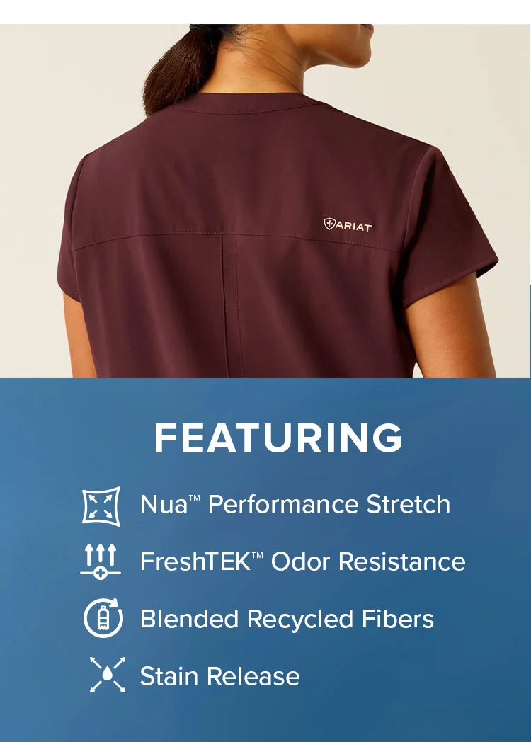 Nua™ Performance Stretch FreshTEK™ Odor Resistance Blended Recycled Fibers Stain Release