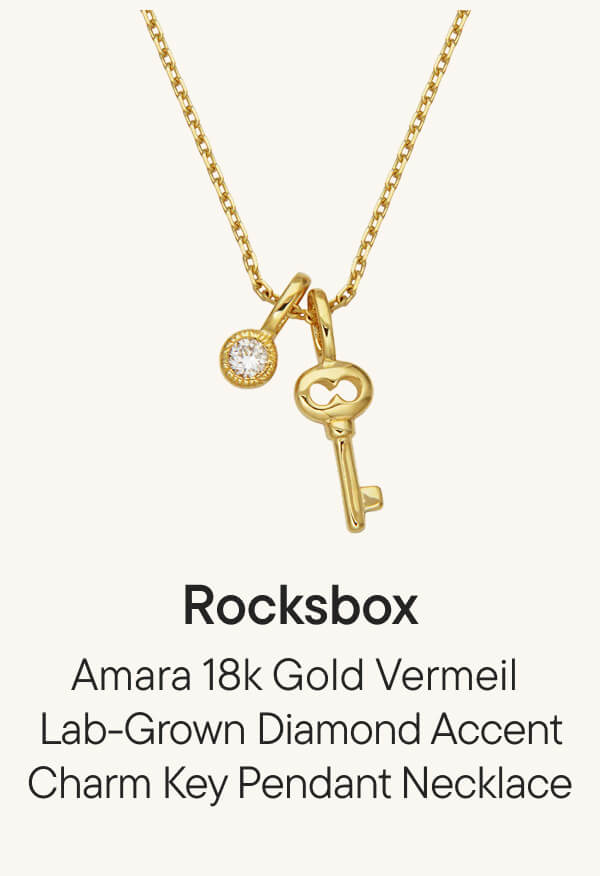 Amara 18k Gold Vermeil Lab-Grown Diamond Accent Charm Key Pendant Necklace Amara 18k Gold Vermeil Lab-Grown Diamond Accent Charm Key Pendant Necklace