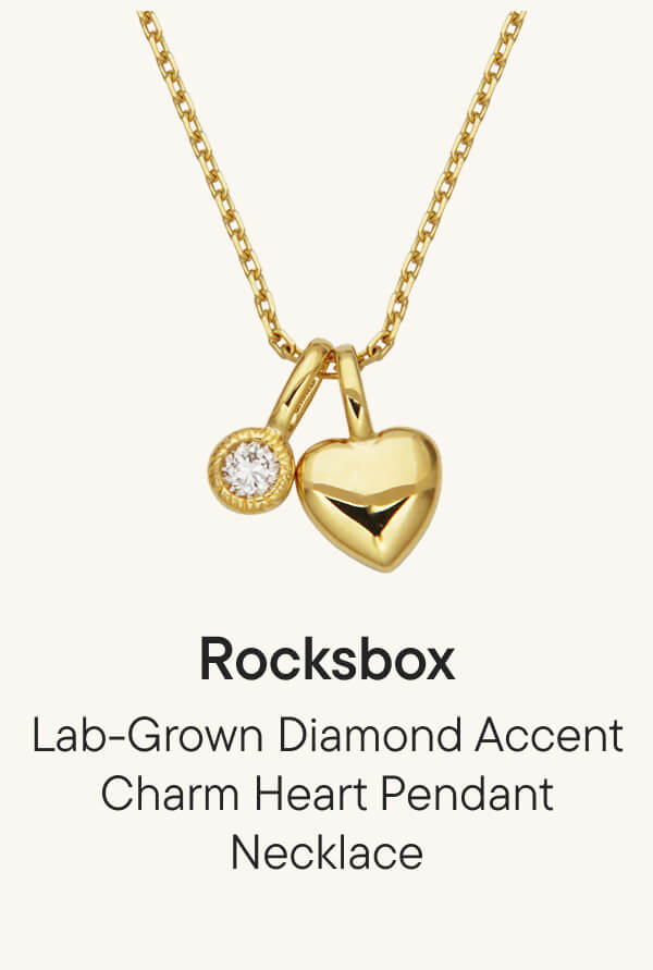 Lab-Grown Diamond Accent Charm Heart Pendant Necklace Lab-Grown Diamond Accent Charm Heart Pendant Necklace