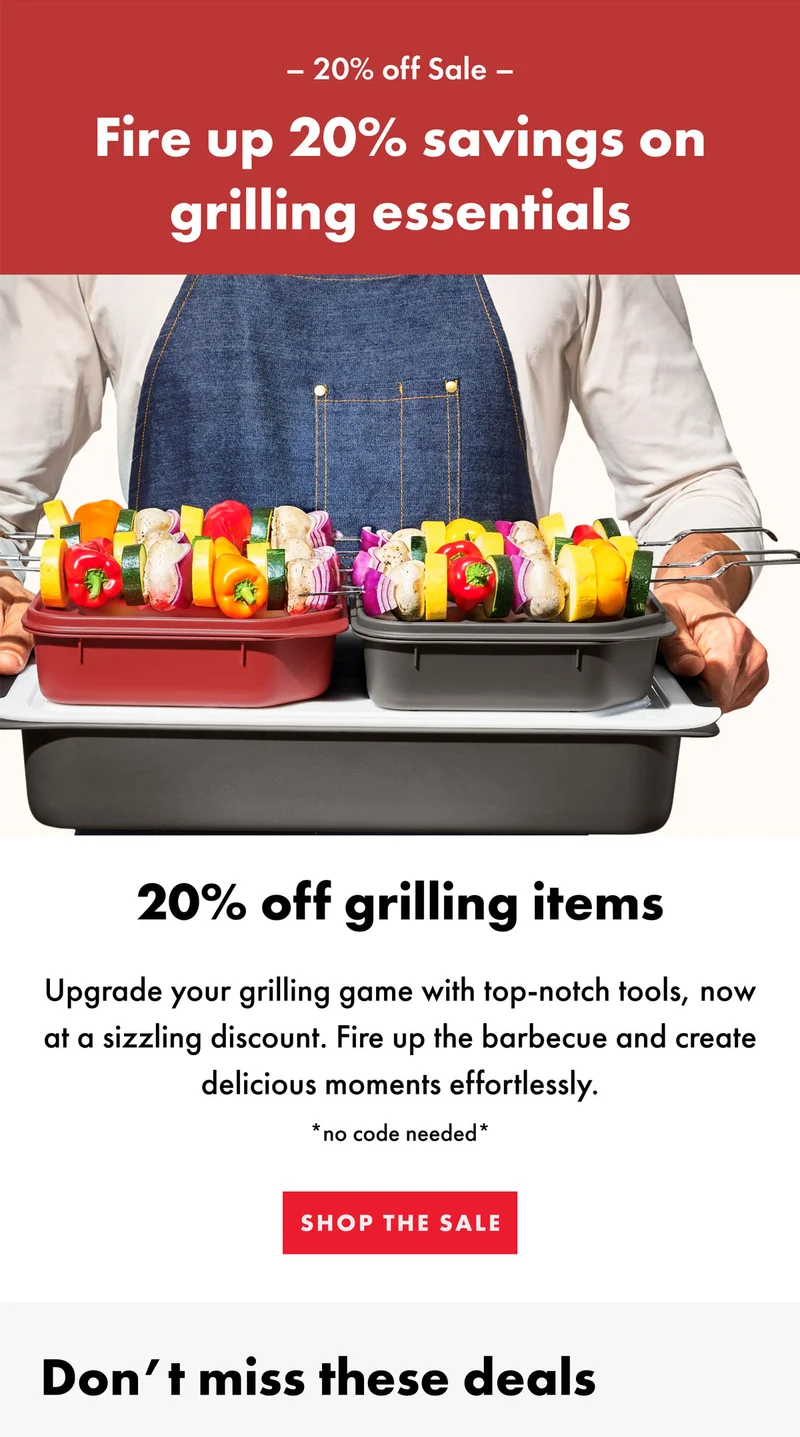 Fire up 20 percent saving on grilling essentials | Shop The Sale