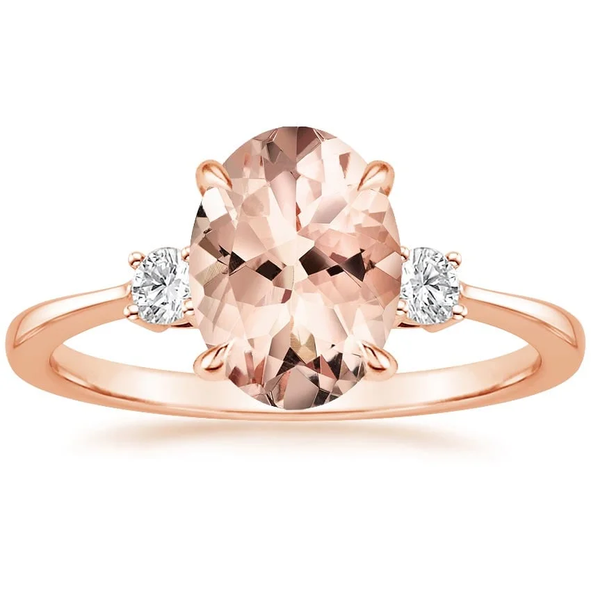 14K Rose Gold Morganite Selene Ring