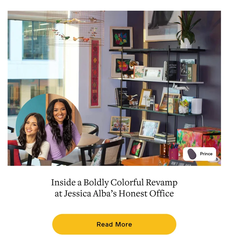 Inside a Boldly Colorful Revamp at Jessica Alba's Honest Office. Read More