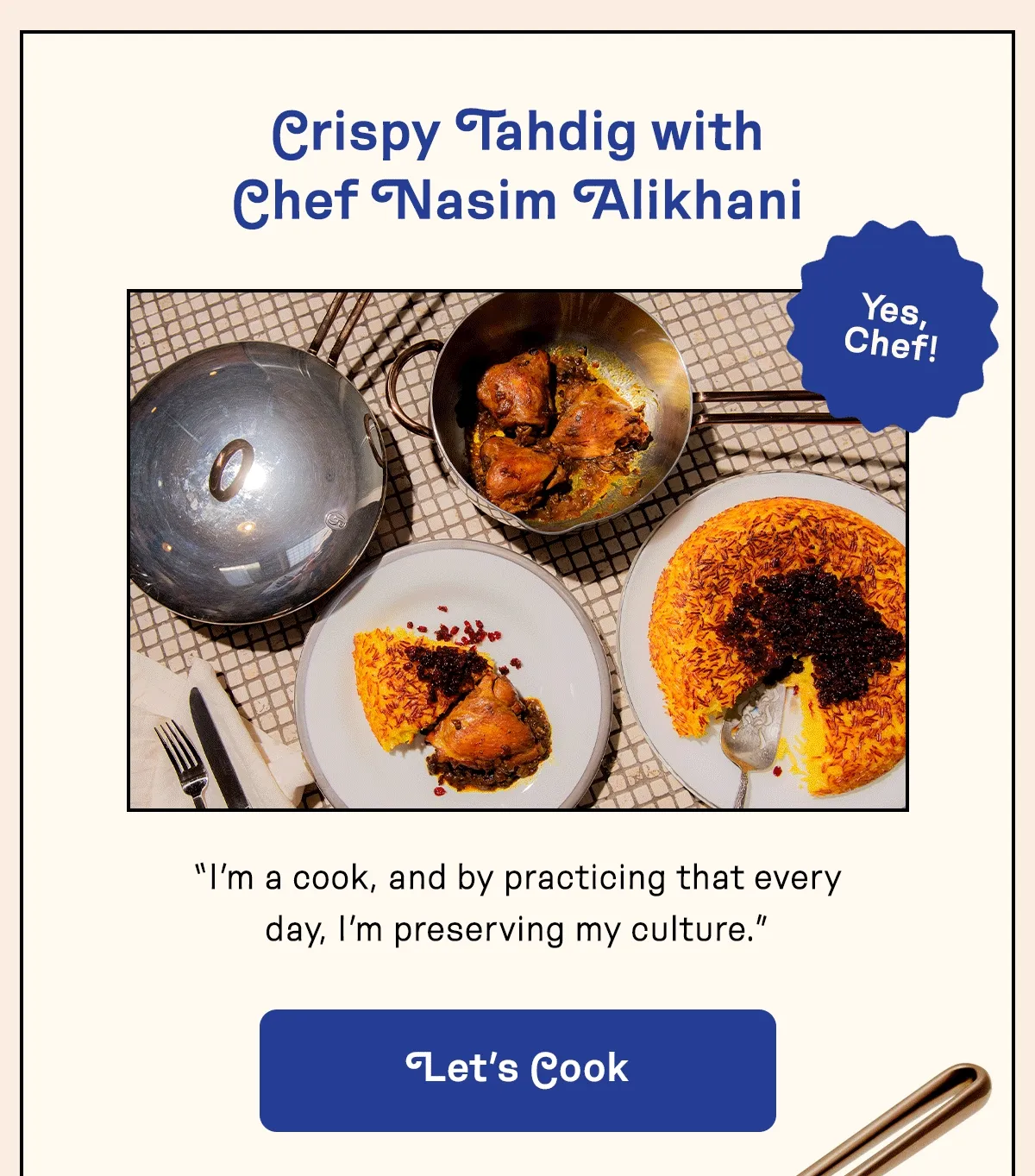 Crispy Tahdig with Chef Nasim Alikhani
