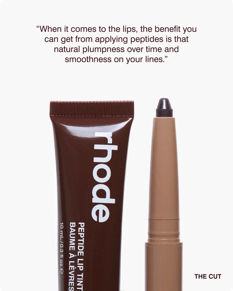 “When it comes to the lips, the benefit you can get from applying peptides is that natural plumpness over time and smoothness on your lines.”