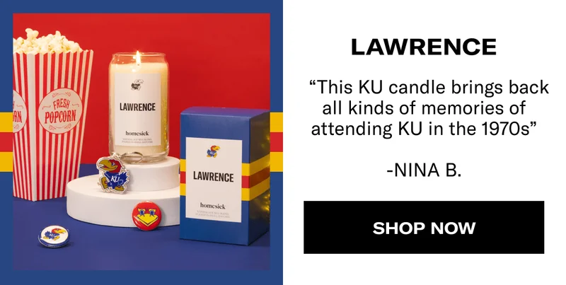 Lawrence | “This KU candle brings back all kinds of memories of attending KU in the 1970s” -NINA B. | Shop now