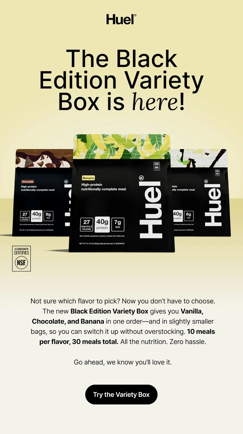 Huel Black Edition Variety Box is here!