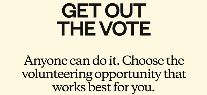 Get out the vote. Anyone can do it. Choose the volunteering opportunity that works best for you.