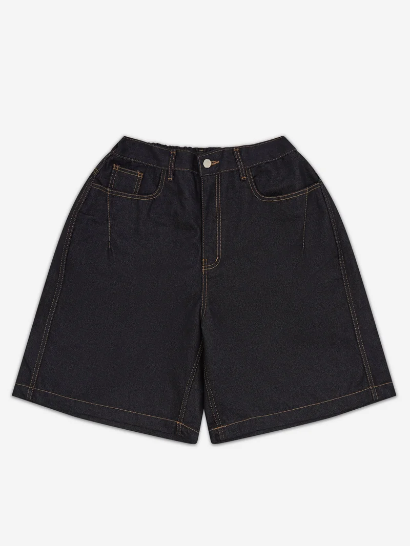 Image of Estudio Niksen Half-Dart Denim Shorts - Indigo