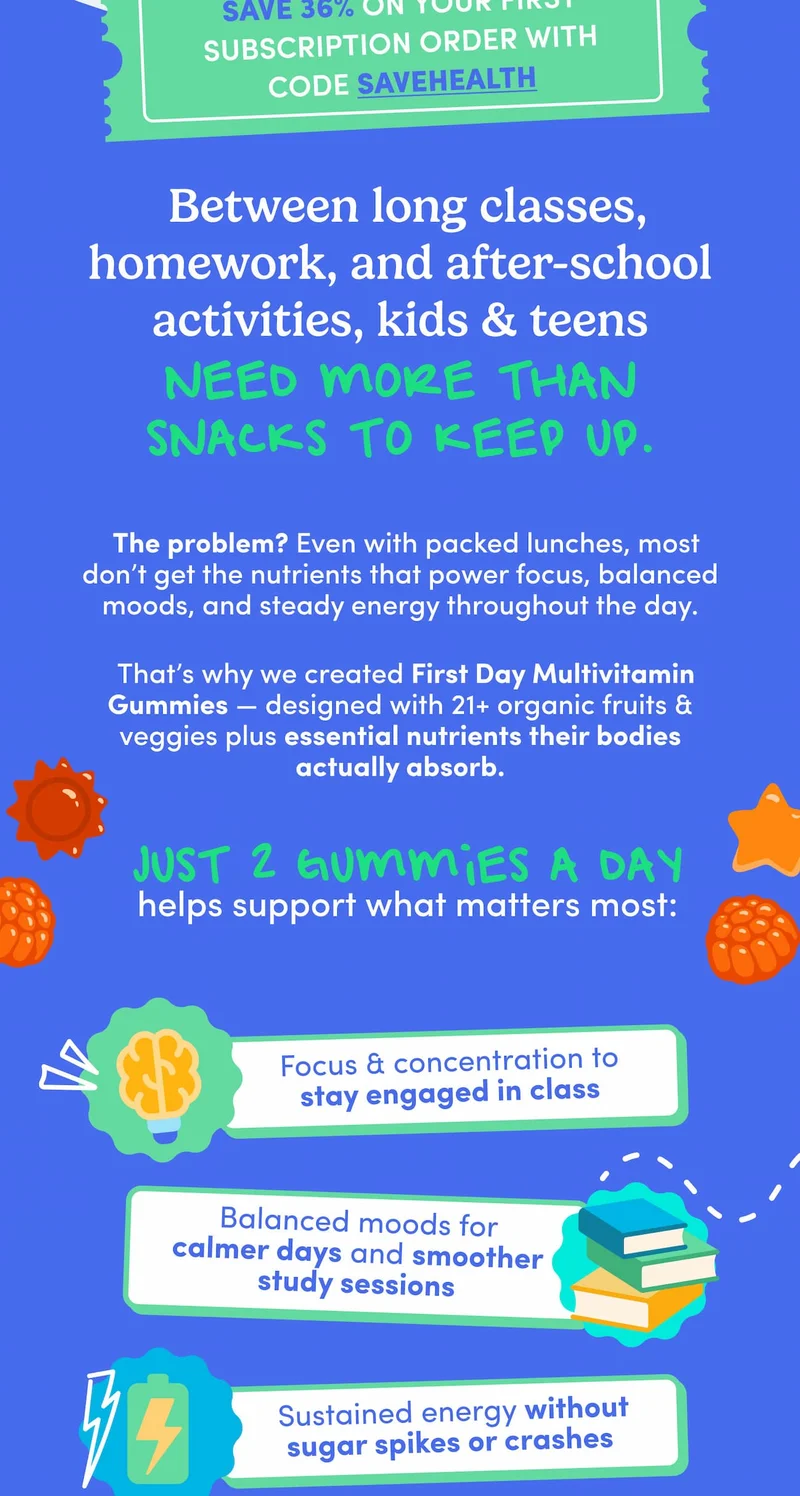 Between long classes, homework, and after-school activities, kids & teens need more than snacks to keep up.