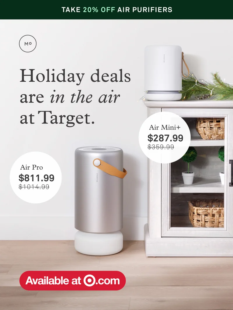 Take 20% off air purifiers at Target.com