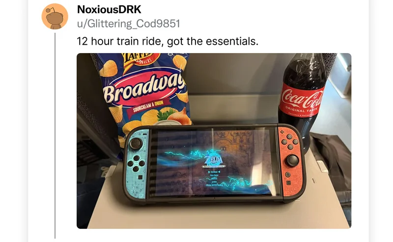 NoxiousDRK on Reddit: "12 hour train ride, got the essentials."