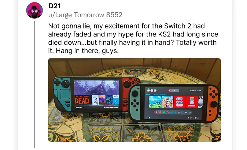 D21 on Reddit: "Not gonna lie, my excitement for the Switch 2 had already faded and my hype for the KS2 had long since died down... but finally having it in hand? Totally worth it. Hang in there, guys."