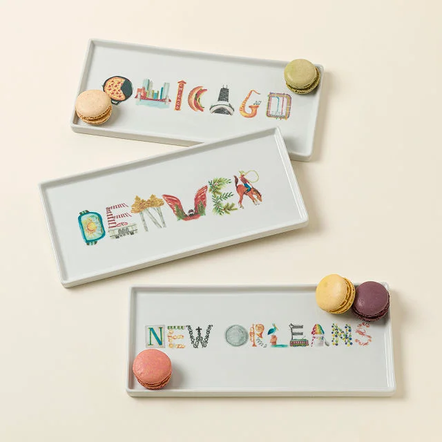 City Typography Serving Tray