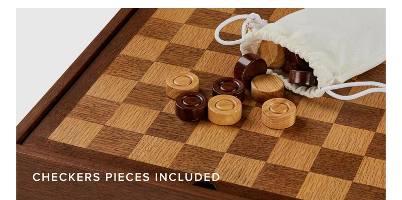 Checkers pieces included.