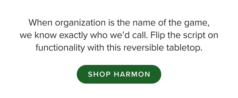 Flip the script on functionality with this reversible tabletop. Shop Harmon.