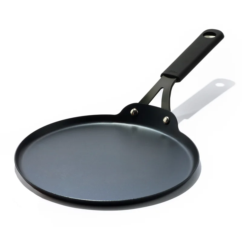 Image of Obsidian Carbon Steel 10-Inch Crêpe Pan with Silicone Sleeve