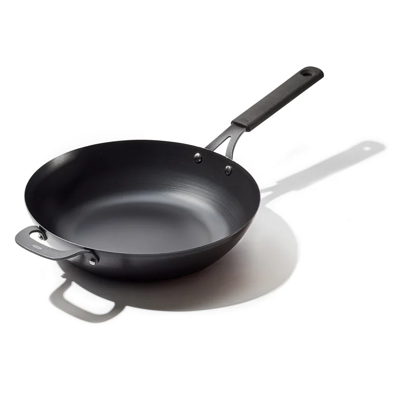Image of Carbon Steel Obsidian Series 12-Inch Wok with Silicone Sleeve