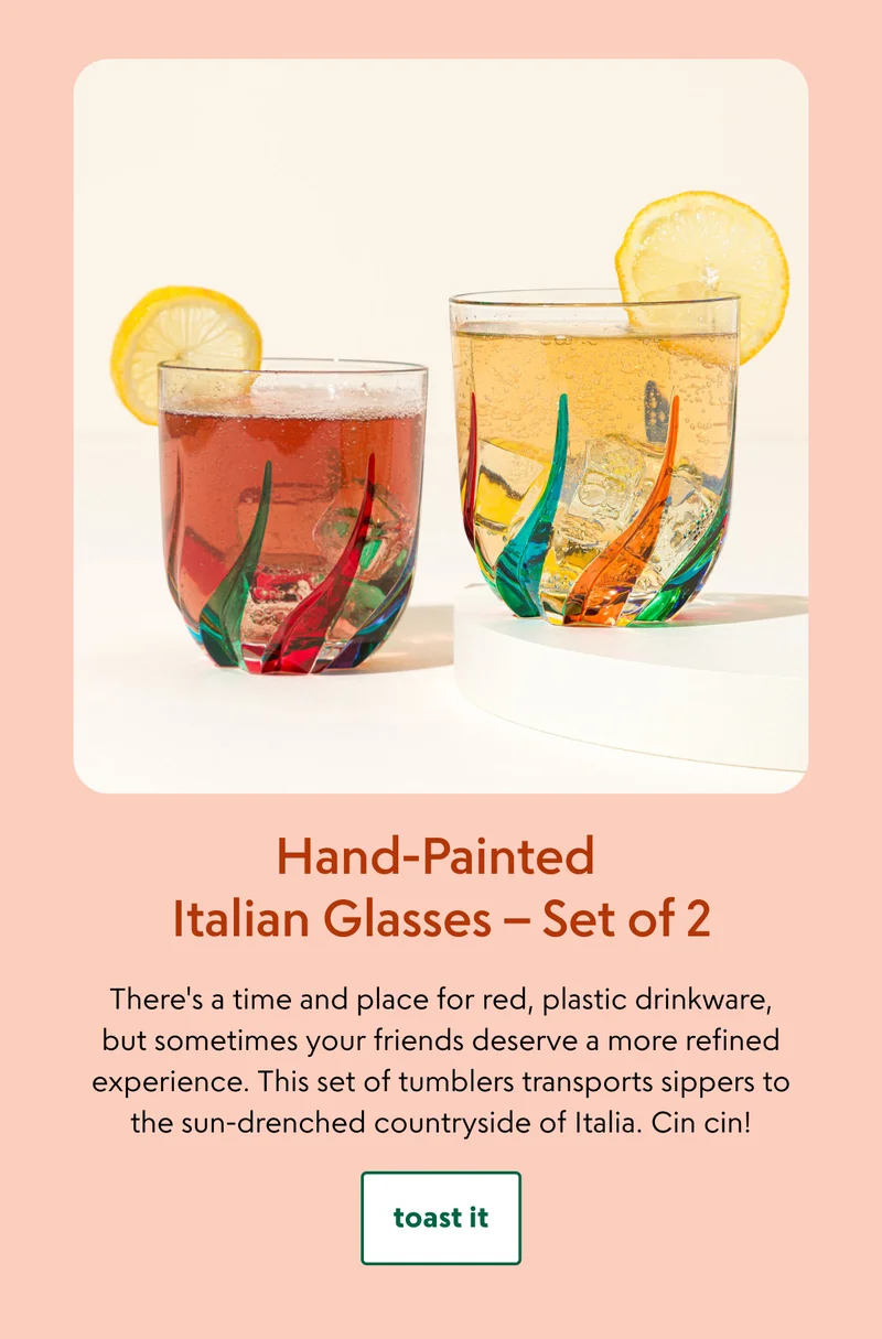 Hand-Painted Italian Glasses – Set of 2