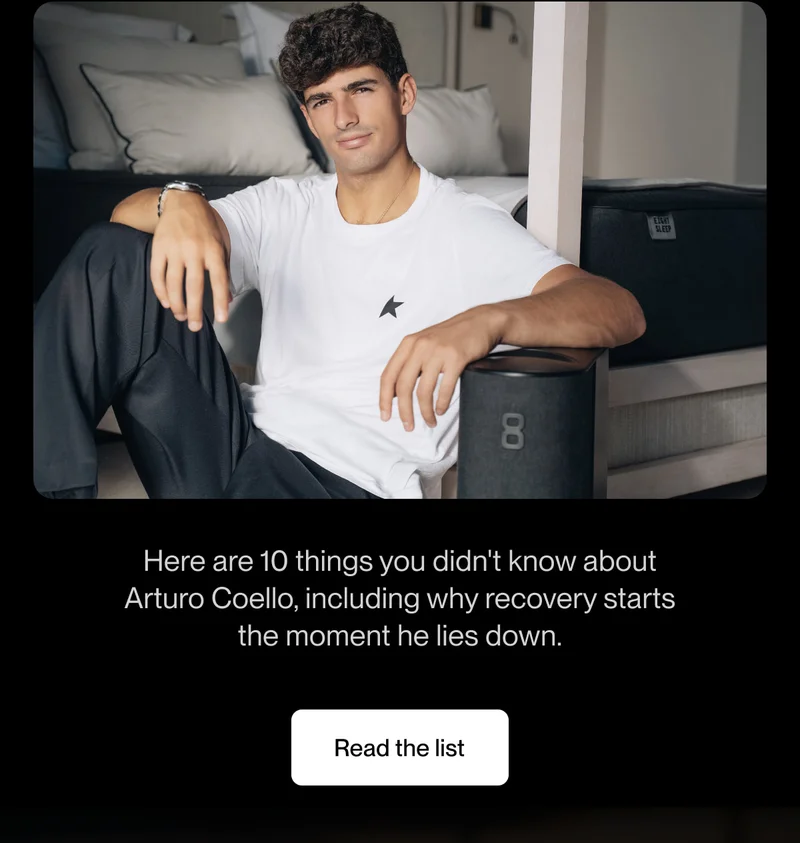 Here are 10 things you didn't know about Arturo Coello, including why recovery starts the moment he lies down.