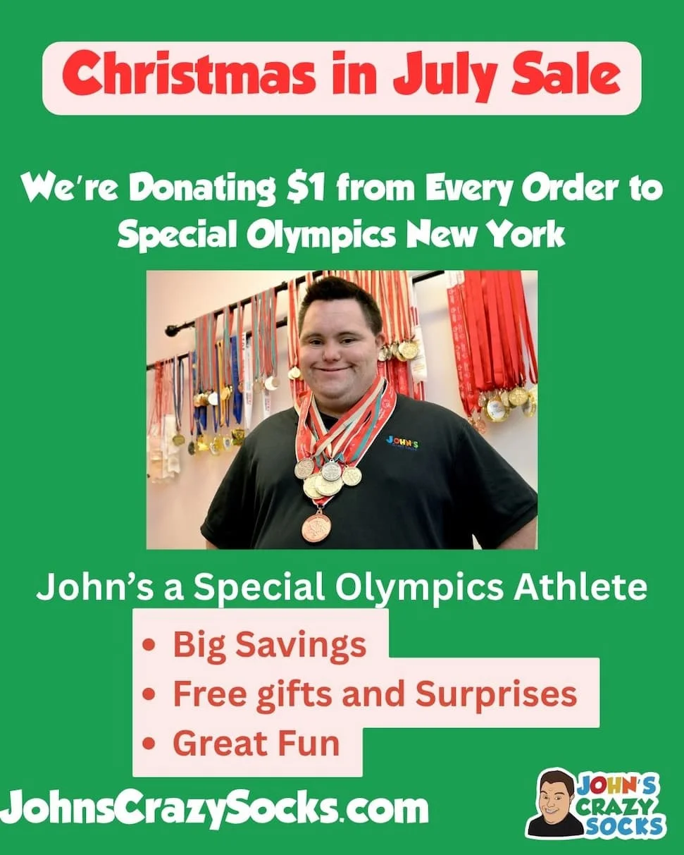John wearing his Special Olympics medals