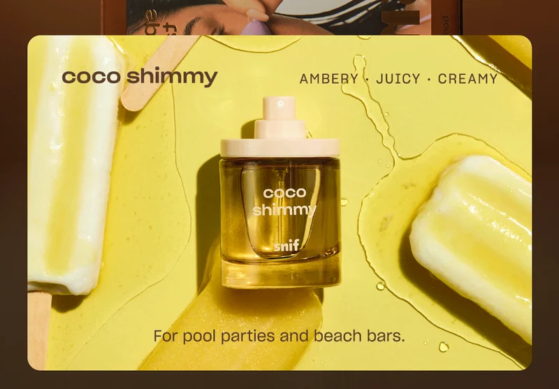 coco shimmy AMBERY • JUICY • CREAMY  For pool parties and beach bars.