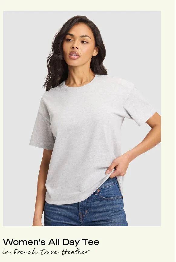 Women's All Day Tee in French Dove Heather