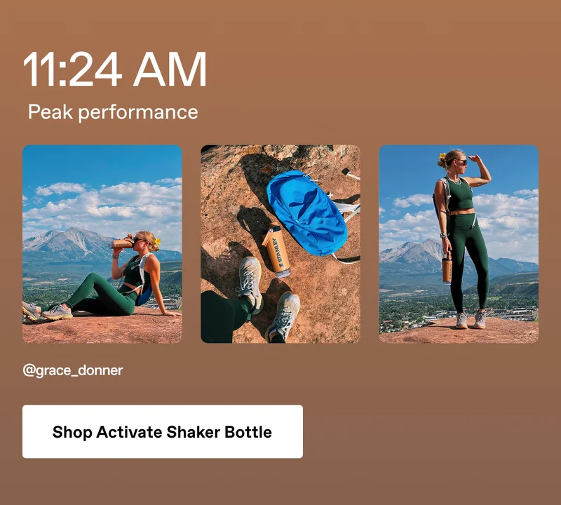 Peak performance. Shop Activate Shaker Bottle.