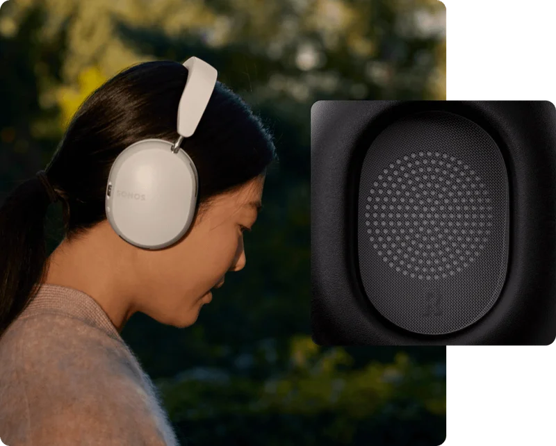 Sonos Ace youn woman listening to music