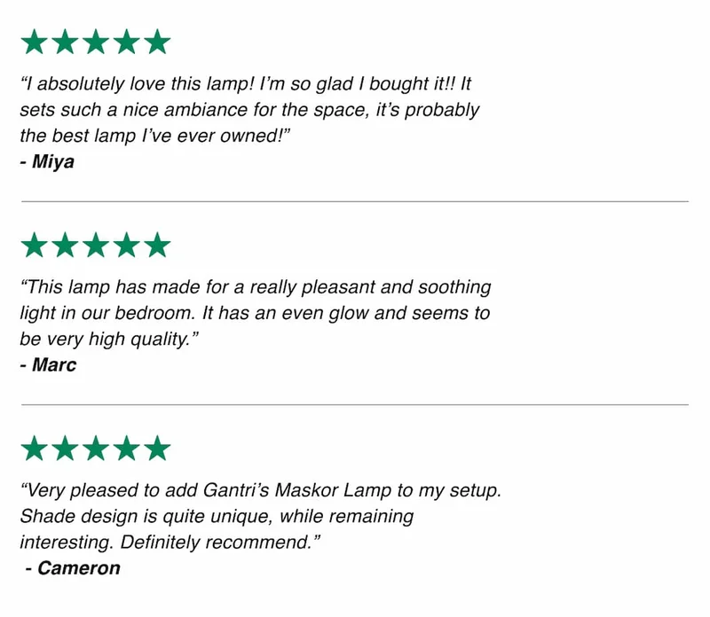 “I absolutely love this lamp! I’m so glad I bought it!! It sets such a nice ambiance for the space, it’s probably the best lamp I’ve ever owned!”