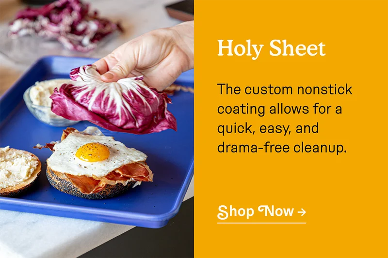 Holy Sheet! The custom nonstick coating allows for a quick, easy, and drama-free cleanup.