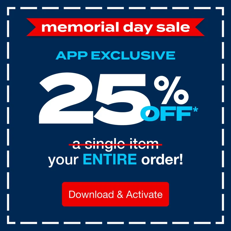 25% off your entire order in the app
