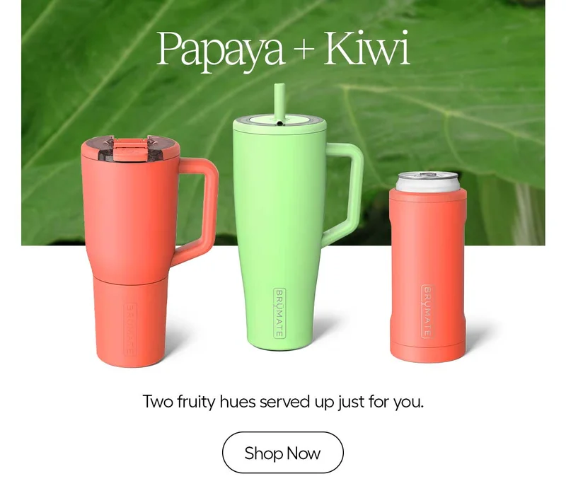 Papaya + Kiwi. Two fruity hues served up just for you. - Shop Now