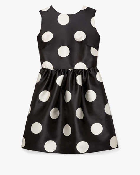 Breezy Dot Fit-And-Flare Bow Dress