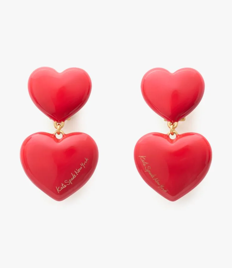 Heart You Double Drop Earrings