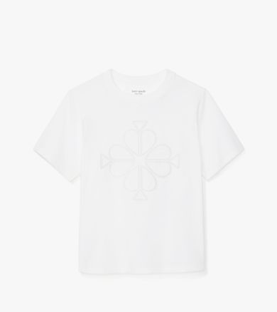 Embroidered Spade Flower Logo Tee