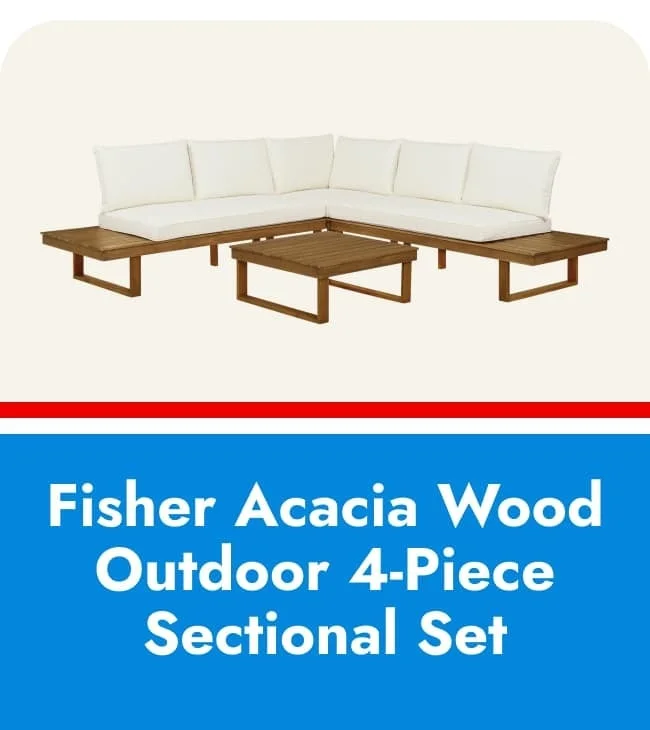 Shop Fisher Acacia Wood Outdoor 4-Piece Sectional Set
