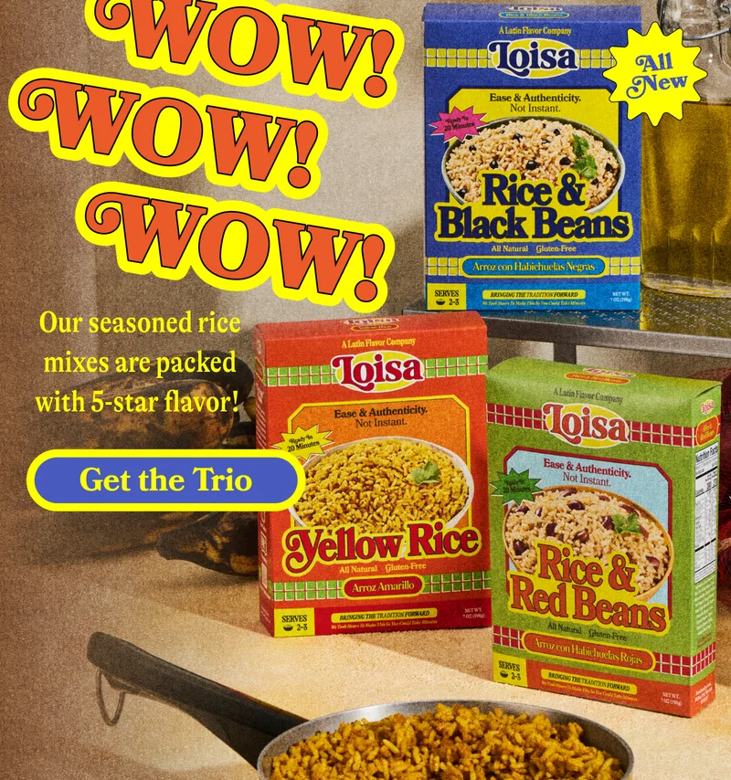 "WOW! WOW! WOW!"   Our seasoned rice mixes are packed with 5-star flavor! GET THE TRIO