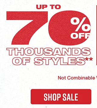 Up to 70% off thousands of styles. Not combinable with other offers. Shop Sale