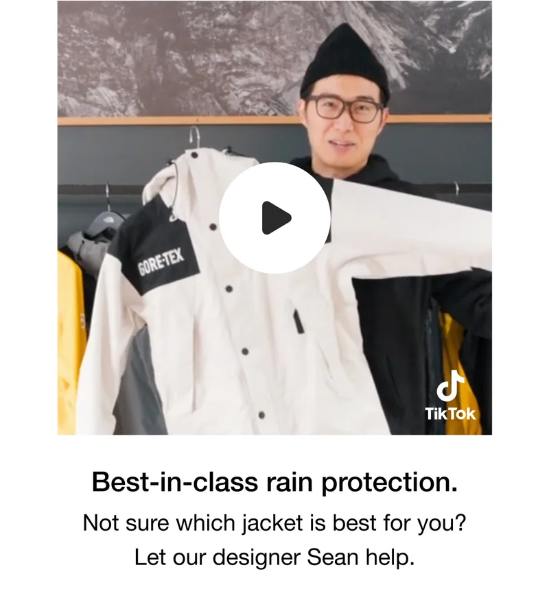 Best-in-class rain protection.Not sure which jacket is best for you? Let our designer Sean help.