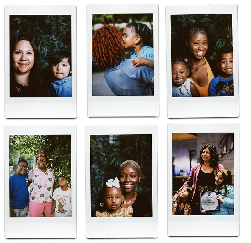 polaroid collage of moms