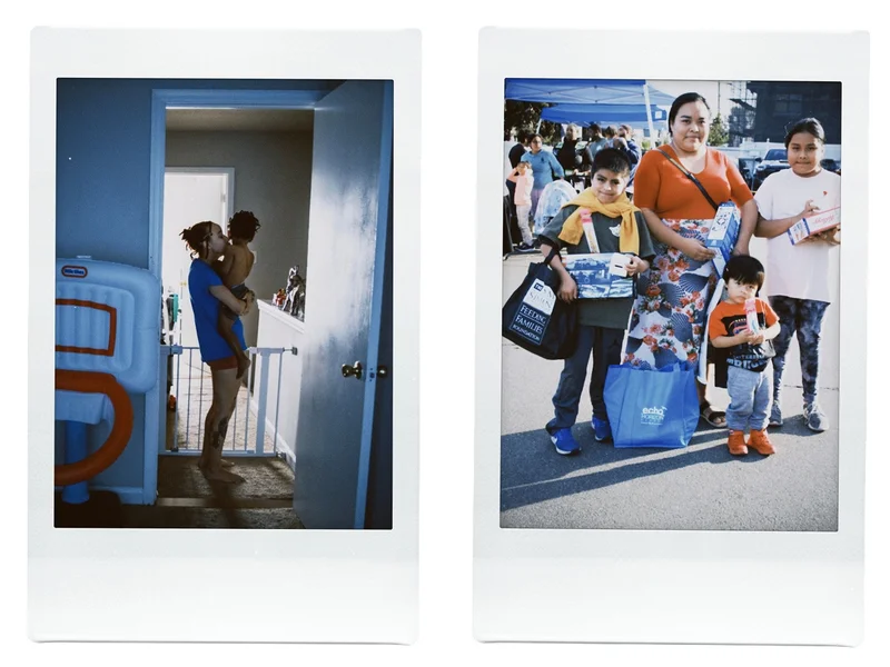 polaroid collage of moms