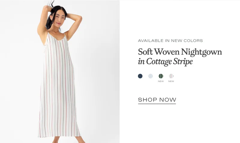 Soft Woven Nightgown in Cottage Stripe - Shop Now Soft Woven Nightgown in Cottage Stripe - Shop Now